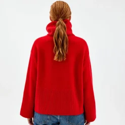 Oversized Høyhalset Genser Med Avtagbar Hals